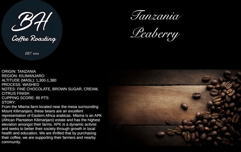 Tanzania Peaberry Medium/Dark Roast